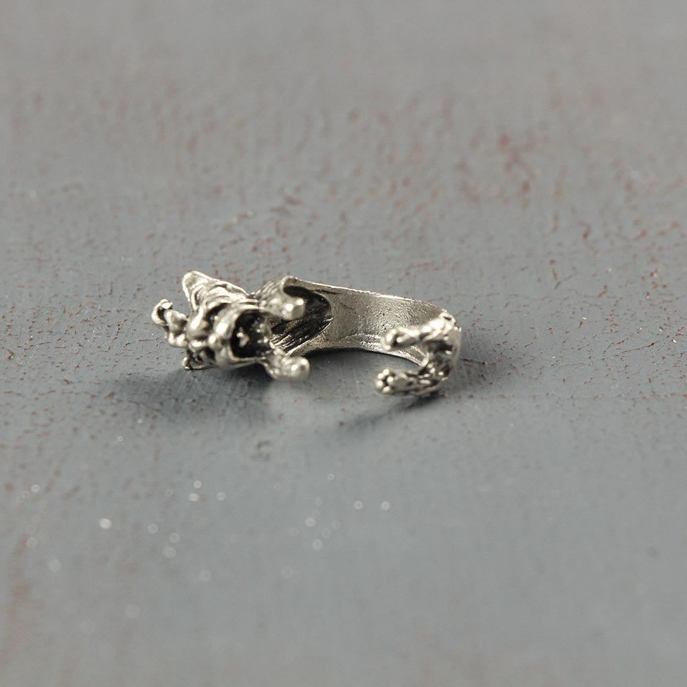 Antik Gümüş Kaplama Ayarlanabilir Köpek Yüzük-65187